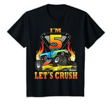 Youth Monster Truck 5 Year Old Shirt 5th Birthday Boy Monster Car T-Shirt