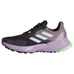 adidas Women's Terrex Soulstride RAIN.RDY Trail Running Shoes Sneaker, Fig/Crystal Jade/Aurora Black, 7.5 UK