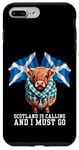 Coque pour iPhone 7 Plus/8 Plus Scotland is Calling and I must Go Funny Vache écossaise Highland