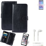 CASE FOR Panasonic P110 FAUX LEATHER + EARPHONES PROTECTION WALLET BOOK FLIP MAG