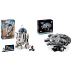 LEGO Star Wars R2-D2 pour Enfants, Garçons et Filles, Modèle de Droïde en Briques & Star Wars Millennium Falcon, Set pour Adultes du 25e Anniversaire, Vaisseau Spatial