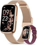 Montre Connectée Femme,1.47"" Bracelet Connectée Avec 24h Fréquence Cardiaque,Spo2,Sommei,24 Sports,Fonction Féminine Ip68 Smartwatch Podometre Calorie Trackers D'activité Android Ios Or(Q693)
