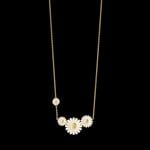 Georg Jensen DAISY Hängsmycke Silver guldpläterad WHITE ENAMEL