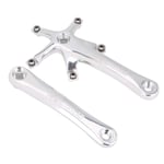 Pwshymi 1Pair Bike Bike Crank Arm Set High Hardness Bicycle Crank Mid Motor Cranks for Single and Two‑Piece Road Chainring(Silver)