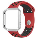 Fitbit Blaze dual color silicone watch band - Red / Black Hole