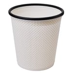 Zuvo Corbeille à papier en plastique - Look moderne cylindrique - Design ouvert sur le dessus - Poubelle légère pour cuisine, chambre, salle de bain et bureau - Blanc
