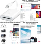Antfire SD Card Reader for Iphone Ipad, Memory Readers Lightning White