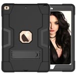iPad 10.2 2019/2020/2021 Shockproof Hybrid Skal Med Kickstand Svart Svart