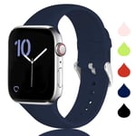 Sichen Replacement Strap Compatible with Apple Watch Strap 40mm 38mm, Soft Silicone Waterproof Bracelet Strap Wrist Bands for Apple Watch SE/iWatch Series 6/5/4/3/2/1, 38mm/40mm-M/L,Midnight Blue