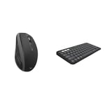 Logitech MX Anywhere 2S Wireless Mouse, Multi-Device, Bluetooth and 2.4 GHz with USB & Pebble Keys 2 K380s, Multi-Device Bluetooth Wireless Keyboard with Customisable Shortcuts,Slim and Portable