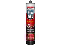 Soudal Sealant Fix All High Tack Grå 290 Ml Patron Högkvalitativ 1-Komponent-Tätningsmassa Med Hög Vidhäftningsförmåga, Baserad På Ms-Polymer