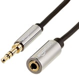 Amazon Basics 3.5mm Auxiliary Jack Audio Extension Cable, Male to Female, Adapter for Headphone or Smartphone, 1.83 m, Black