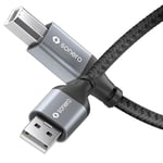 Sonero® Câble USB 2.0, câble de connexion, câble d'imprimante, fiche A vers fiche B, 480 Mo/s, gris sidéral/noir, 2,00 m