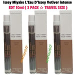 Issey Miyake L'Eau D'Issey Vetiver intense EDT 10ml For Him ,3 Pack, Travel Size
