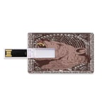 16 GB Clés USB à mémoire flash Empreinte d'animal Stockage de bâton de mémoire de disque de la clé U de forme de carte de crédit bancaire Illustration de la tête d'ours grizzli qui pousse avec l'impre