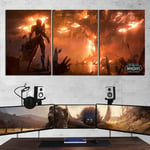 MRYZZ World of Warcraft Painting Sylvanas Fire Burning Teldrassil Game Poster Print Fan Art Wall Decor Playroom Picture (Size (Inch) : 40x60cm x 3 pcs)