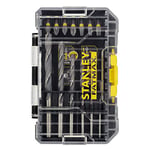 STANLEY FATMAX Screwdriver Drilling Bit Set for Metal Wood and PVC Includes a Small ToughCase and Shaker Box Compatible with Pro-Stack and TSTAK (19 Pieces) STA88554
