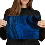 Destination Vinyl Posters A4 - Dark Blue Black Ink Art Painting Paint Art Print 29.7 X 21 cm 280gsm satin gloss photo paper #44835