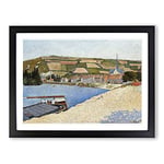 Les Andelys Beach By Paul Signac Classic Painting Framed Wall Art Print, Ready to Hang Picture for Living Room Bedroom Home Office Décor, Black A2 (64 x 46 cm)