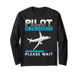 Funny Copilot Gift Flight Aviation Flying Plane Future Pilot Long Sleeve T-Shirt