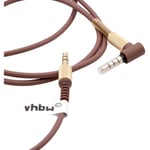 Câble audio aux compatible avec Marshall Woburn 2 casque - Avec prise jack 3,5 mm, 150 - 230 cm, or / marron - Vhbw