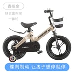cuzona Children's bicycle bicycle bicycle 3-6-7-10 year old baby 12/14/16 inch male and female children stroller-14 inch_Magnesium alloy wheel [champagne gold] package