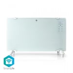 Nedis SmartLife Konveksjon Varmeapparat | Wi-Fi | Egnet til bad | Glasspanel | 2000 W | 2 Varmeinnstillinger | LED | 15 - 35 °C | Justerbar termostat | Hvit