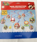 Super Mario Party Decorations Hanging Swirls String Banner Garland Nintendo