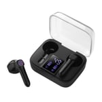 Wireless Headphones, Bluetooth 5.0 Wireless Earbuds, Bluetooth Headphones in ear Sports Headset with Mic LED Display Charging Case/for iPhone Android Smartphone Tablets -black