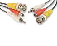 Cables 4 ALL 5M BNC Video/RCA Audio and DC Power Extension Lead for CCTV Systems / 2.1mm DC Plug to Socket