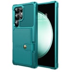 Samsung Galaxy S24 Ultra Elegant Plånboksfodral Läder med Fäste Grön