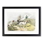 Hounds On The Lookout By Henry Alken Vintage Framed Wall Art Print, Ready to Hang Picture for Living Room Bedroom Home Office Décor, Black A4 (34 x 25 cm)