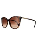 Burberry Cat Eye Womens Dark Havana Brown Gradient Sunglasses - One Size