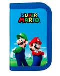 SUPERMARIO - Zip Around Wallet and Coin Purse with Card Slots and Coin Holder, Zip Closure and Inner Pocket, 12x10hx2cm, Blue, Taglia Unica, Casual