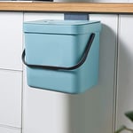 GONICVIN – Poubelle suspendue en plastique avec couvercle, poubelle pour placard de cuisine, sous l'évier de cuisine, poubelle murale pour cuisine, salle de bains, 3 L (bleu)