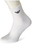 Emporio Armani Underwear Men's 3-Pack Short Socks Sporty Terrycloth, White, TU
