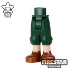 LEGO Elves Mini Figure Legs - Dark Green Cropped Trousers With Brown Boots
