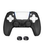 Cover for PS5 Controller,2 Button Cap, Silicone Skin Grip Cover Protective Case for Playstation 5 PS5 Dualshock Wireless Gamepad (A Pair),Black
