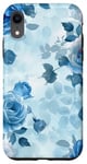 Coque pour iPhone XR Rose pastel bleu clair rose floral rose botanique