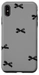 Coque pour iPhone XS Max Nœuds en ruban noir esthétiques sur gris
