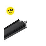 40 st. 2m aluprofil CORNER10 BC/UX - Svartanodiserad, hörn, LED-skena