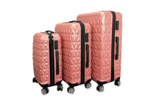 3-Piece Triangle Hard Shell Luggage Suitcase Set