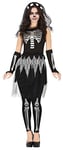 FIESTAS GUIRCA Costume Squelette Fantôme - Déguisement d'Halloween pour Femme Taille 38-40 M