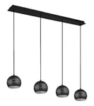 Trio, Suspension, Fletcher 4xE14, max.40,0 W Corps: Métal, noir mat L:105,0cm, L:15,0cm, H:150,0cm Sans illuminant,Réglable en hauteur,Source lumineuse remplaçable p