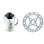 BODUM 1446-01 Latteo Milk Frother, Borosilicate Glass - 0.25 L, Black/Transparent & KitchenCraft Gas Ring Reducer Trivet, Galvanised Iron, 12 cm