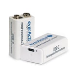 Laddningsbart 9V litium 500 mAh USB-C anslutning