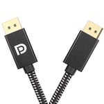 PremiumTech – DisplayPort 1.4 Professional Nylon Braided Cable [8K 60Hz / 5K 90Hz / 4K 60Hz] HBR3 32.4 GB/s Compatible PC, Laptop, Smart TV 3D HDR (1 m)