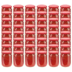 vidaXL Syltburkar i glas med röda lock 48 st 230 ml 50800