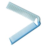 Generic FJS! Rosallini Travel SkyBlue Coarse Teeth Folding Dual Hair Brush Pocket Comb 7.4" Length
