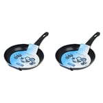 Sapphire Collection 20 cm Non Stick Fry Pan,Black (Pack of 2)